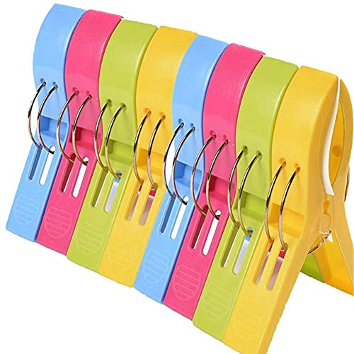 Preisvergleich Produktbild lossomly 8er-Pack Strandtuchklammern Stuhlklammern Handtuchhalter für Poolstühle in Cruise-Jumbo-Größe, Wäscheklammern aus Kunststoff Hängeklammern, damit das Handtuch Nicht wegbläst Well-Suited