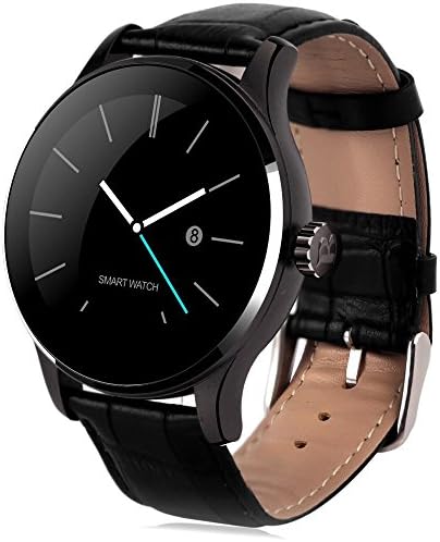 RimeU Smartwatch with 1.22 Inch Large HD IPS Colorful Touch Screen Activity Fitness Tracker Bluetooth Sports Bracelet IP54 Waterproof Pedometer Heart Rate Sleep Monitor Alarm StopWatch Remote Control Music and Camera Wristwatch for Android iOS Samsung LG Xiaomi Moto iPhone Gift for Women Men Friends Kids Parents