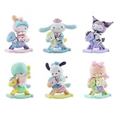 Kawaii Mini Kuromi Hello Kitty Kitty My Melody Pom Pom Purin Atlı 12 Par&ccedil;a Fig&uuml;r Seti