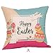 Produktbild DIKHBJWQ Ostern Deko Geschenk Mädchen 4 Jahre Kissenbezug 60X40 Kaninchen Haus kopfkissen XXL Bettdecke Und Kissen Set 135X200