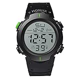 Tomatoa Herren Uhr Mode Smartwatch und Weise Wasserdichte Männer Boy LCD Digital Stoppuhr Datum Gummi Sport Armbanduhr (Grün, one Size)