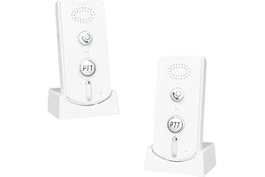 Pumwoy Voice Intercom Doorbell 1000 M, Wireless Intercom System, Wireless Voice Intercom Wireless Intercomunicador, 2 Way Water Proof Wireless Intercom Unit for Family, Elderly, Office (White)
