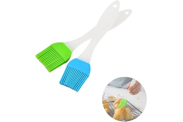 2 Pcs Pincel Cocina, BBQ Pincel, Pincel de Pastelaria, Resistente a Altas Temperaturas Pinceles de Silicone Traje para Barbacoas, Repostería, Revolver Alimentos, Baking Cooking