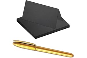 FELICITAS Black Place Cards with Gold Pen - 60 Name Pack - Wedding Reception, Birthday, Anniversary Dining Table - Guest Settings Decorative Placement - Elegant Party, Lunch Dinner, New Year
