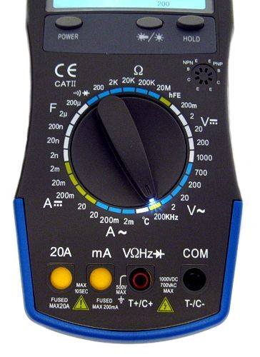 20A CATIII Digital Multimeter HP-760B mit Fehlbedienungssperre und Zubehör - 2