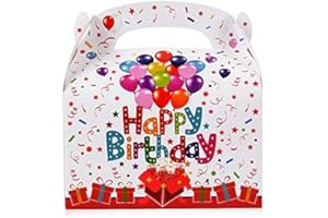 FLOFIA 30pz Scatole Regalo Compleanno Scatoline Portaconfetti in Carta Bomboniere Scatole Happy Birthday per Regalini Confetti Caramelle Cioccolati Compleanno