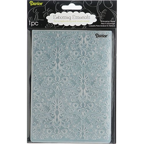 Darice Embossing Folder Cartella per Goffratura Mascherina Damasco, 12.7x17.8x0.3 cm