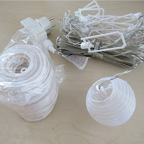 Lampion Lichterkette mit 20 LED-Lampions Ø 7,5 cm Garten außen von Gartenpirat® - 3