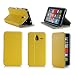 Produktbild Microsoft Lumia 640 XL Tasche Leder Style gelb Hülle Cover mit Stand - Zubehör Etui smartphone 2015 Nokia Lumia 640 XL 5.7 zoll Flip Case Schutzhülle (Handy tasche folio PU Leder, Yellow) - Brand XEPTIO accessoires