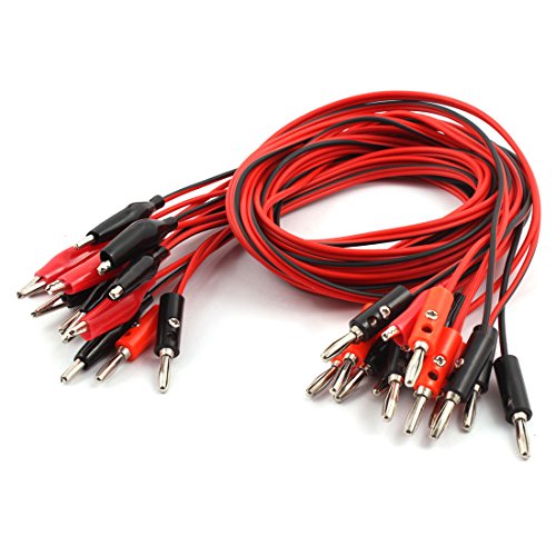 sourcingmap® 7 Paar 3,3Ft Länge Doppelter Krokodilklemme Bananenstecker Audio Testkabel