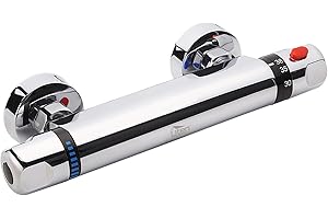 Uten Miscelatore Termostatico Doccia, Design Ergonomico 38°C, Flusso d'acqua Sicuro e Confortevole, Controllo Della Temperatura Estremo (0-50°C), Rubinetto Doccia in Puro Ottone