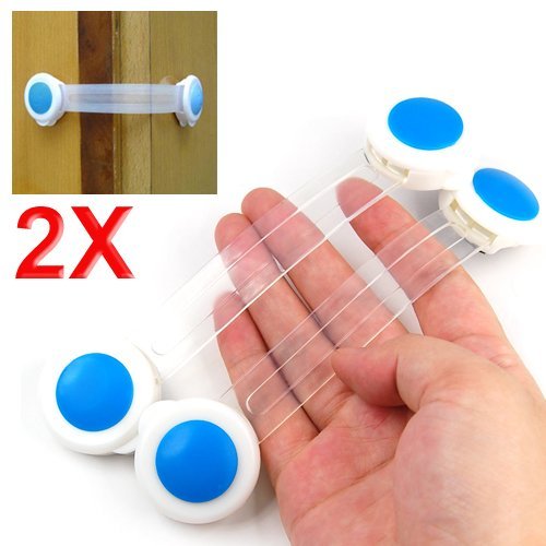 Accessotech 2 x Azul Bebé Niño niño niño Safety Puerta De Gabinete Cajón De La Nevera Cerradura Armario Seguro