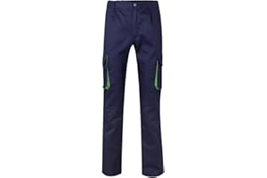 Velilla 103004 - Pantaloni multitasche, Blu marino e verde lime, 46
