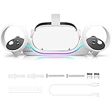 Vakdon Station de Charge Compatible pour Meta Quest 2 Casque, Support de Charge avec Lumière LED, Bureau Support Mural pour C