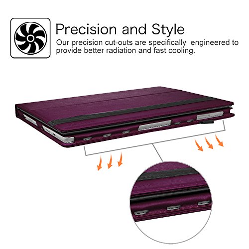 Fintie Microsoft Surface Pro 4 / Surface Pro 2017 Hülle Case – Hochwertige Kunstleder Slim Fit Stand Tasche Schutzhülle Etui Cover mit Stylus-Halterung für Microsoft Surface Pro 4 / Surface Pro 2017 (12,3 Zoll) Tablet-PC, Lila - 7
