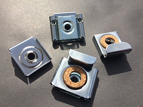 Frameless Unframed Bathroom Mirror Glass Wall Hanging Fixing Kit Hardware – Metal Chrome Effect Spring Loaded Clips with Screws and Rawl Plugs by Reflex - 3