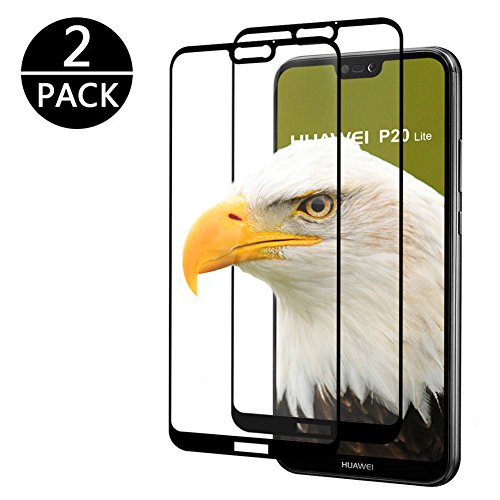 Modoca [2-Pack Protector Pantalla Huawei P20 Lite, Cristal Templado P20 Lite [Full-Cove] Protector Vidrio Templado para Huawei P20 Lite, Negro