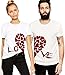 Adyk Cotton Half sleeves LOVE Printed Couple T shirts RS.499.00