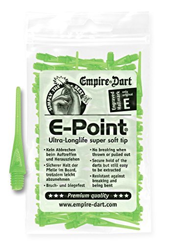 Punta de dardo E-Point®, largo 2BA (100 unidades), verde neón