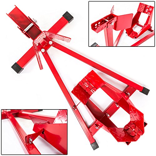 TecTake Soporte de motos soporte de rueda carga frontal mordaza motocicleta para 17”-21”