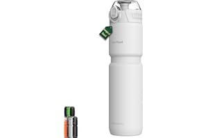 MYFOREST 0,7 Litre Bouteille d'eau de Cyclisme Isotherme, 700 ml Vélo Gourde, Acier Inoxydable Chirurgical: Pas de goût de plastique, Adhérence renforcée sur gravier (Blanc mat)