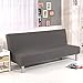Produktbild iShine Klappsofa Überwürfe Sofabezug Ohne Armlehnen Schlafsofa mit Stretch Sofahusse Slipcover Sofa Abdeckung in verschiedene Größe und Farbe-Grau