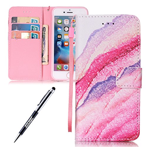 examen iPhone 6S, iPhone 6 Coque en silicone, jawseu Gradient paillettes Soft Gel Silicone TPU Bumper Case Etui Shinning Bling Coque de protection arrière arrière en TPU souple Housse étui coque en silicone cover pour Apple iPhone 6/6S 4.7 + 1 x noir paillettes Bling Stylet de gradient pink iPhone 6/6S 4.7 Zoll Pink Sand
