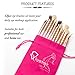 Qivange Eye Brushes Set Makeup Brush Kit with Pouch (12pcs Pink with Rose Gold)