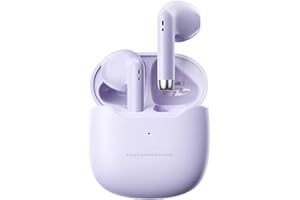 Xmenha Écouteurs sans Fil Bluetooth 5.3 avec Microphone, Réduction du Bruit, écouteurs Bluetooth HiFi Stéréo Son, écouteurs sans Fil TWS avec étui de Chargement pour iOS Android Violet