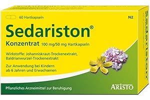 Sedariston® Konzentrat bei Unruhe, Stress, Anspannung, Schlafstörungen, pflanzliches Arzneimittel aus Johanniskraut + Baldrian, 60 Stk
