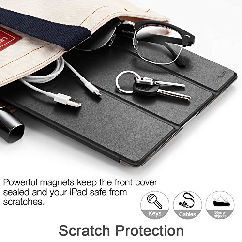 iPad 2 / 3/ 4 Hülle, ESR® Yippee Series Auto Aufwachen/Schlaf Funktion Wickelfalz PU Ledertasche mit Durchschaubar Rückseite Schutzhülle für iPad 2 3 4 (Schwarz) - 6