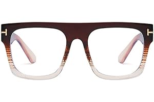 Jurchio Unisex Klassische Brille für Herren und Damen | Platz Brillengestell im Vintage-Look | Ohne Stärke Klarglas Gläser Glasses mit Brillenetui