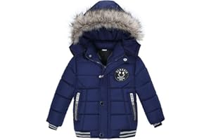Odziezet Boy Parka Down Jacket Kids Faux Fur Hooded Puffer Quilted Coat Winter Outerwear Clothes 1-7 Years