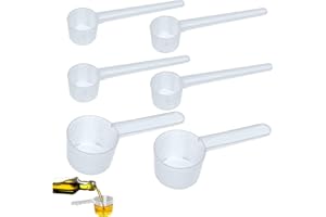 STILLWEN 6 PCS Trasparente Con Scala Dosatore, Cucchiai Dosatori, Cucchiai Dosatori Plastica Adatto per Misure Sperimentali in Cucina 10 ml, 40 ml, 50 ml
