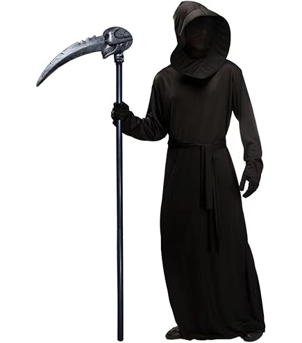 W Widmann Milano Geister-Kostüm – Robe Mit Kapuze, Handschuhe & Maske, Größe M, Grau