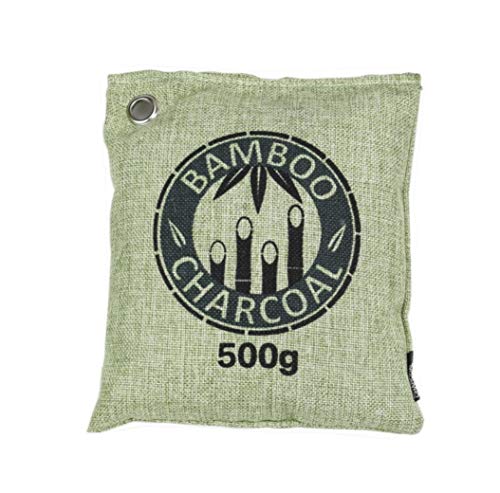 Preisvergleich Produktbild CDGroup Lufterfrischer Bambuskohlebeutel natürliche Holzkohle Lufterfrischer Bambus-Luftreiniger mit Aktivkohlefilter, Grün, Metallkreis, grün, 500 g
