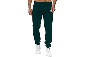 GENERIC Mens Sweatpants Cuffed Joggers Slim Fit Tracksuits Bottoms Straight Leg Trousers for Men UK Elasticated Waist Trousers for Work Mens Gym Sport Jogger Men UK Casual Sweat Pants Plus Size