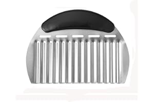 ZAGUVOX Crinkle Chip Cutter, Potato Chipper with Handle, French Fries Cutter, Stainless Steel Wave Cutter, Vegetable Chopper, Fruit Slicer