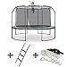 Produktbild Ampel 24 Deluxe Trampolin Oval 250 x 370 cm mit innenliegendem Netz, Leiter & Windsicherung | Outdoor Trampolin mit Dem Maximum an Sicherheit | Sicherheitsnetz mit 8 Stangen | Belastbarkeit 150 kg