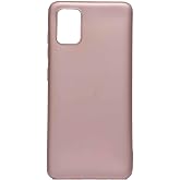 Aksesuarcim Samsung Galaxy A51 ile Uyumlu Kılıfı Silikon Pastel Renkli Mat Esnek İnce Kapak Prem Rose Gold