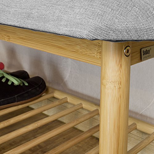 SoBuy® Schuhbank, Bettbank, Sitzbank, Schuhregal, Badregal, FSR24-HG - 6