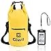 Produktbild Giwil 10L 20L 30L Trockentasche Dry Bag Wasserdichter Sack Wasserfester Packsack Wasserdichte Trockentasche Trockenbeutel zum Bootfahren Wandern Kajaken Kanufahren Angeln Schwimmen Skifahren Snowboarden mit wasserdichter Handyhülle Schwarz