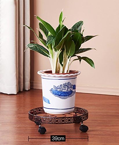 WENZHE Flowers Shelf Iron flower frame Floor type balcony flowerpot rack Multi - floor balcony balcony orchid flower frame Indoor living room steering wheel flower stand Flower shelf ( Size : B3-39*11cm )