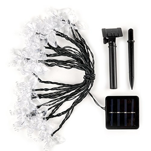 YINUO LIGHT Butterfly Solar String Light 20 Led Warm White Lights Beautiful Animal Design Decorative Lights for Garden,Party,Christmas