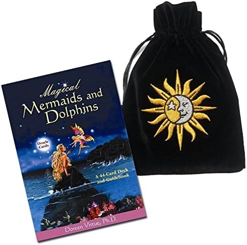 Hayhouse Publications Unisex-Child Mermaids &amp; Dolphins Deck &amp; Sun/ Moon Velvet Bag Purse Multicolour