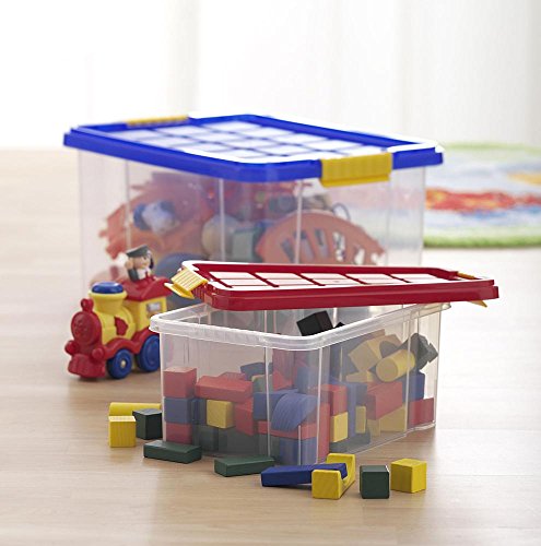 Axentia Aufbewahrungsbox Universal und stapelbar mit Deckel, Anzahl: 6 Stück, 40 x 29 x 15 cm - 2