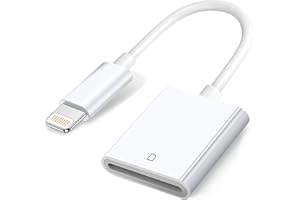 WAHBITE Apple Lecteur de carte mémoire SD Lightning vers carte SD, adaptateur de carte mémoire SD pour iPhone 14/13/12/11/XS/XR/X/8/7/iPad, Plug and Play