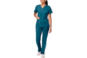 ADAR UNIFORMS Adar Pro Breakthrough Plus Scrub Set for Women - Enhanced V-Neck Top & Multi Pocket Pants