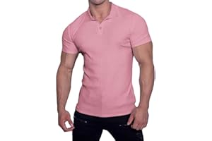 Muscle Cmdr Men's Slim Fit Muscle Polo Shirts Long & Short Sleeve Stretch Quick Dry Tee Casual Golf Athletic T-Shirts