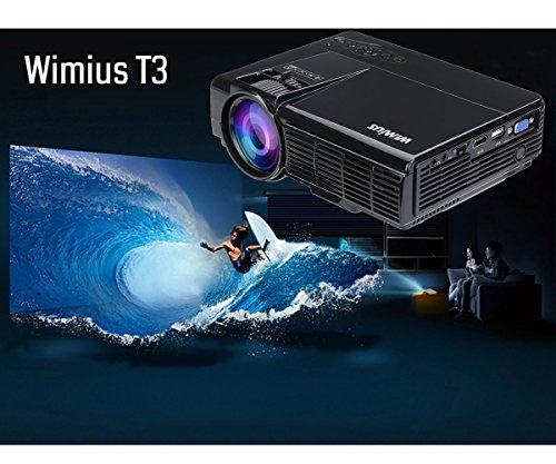 Mini Beamer HD, Video Projektor LCD Tragbarer Videoprojektor LED Projector Multimedia Heimkino mit HDMI Kabel unterstützt AV/ VGA/ USB/ SD/ HDMI WIMIUS(T3 Schwarz) - 6